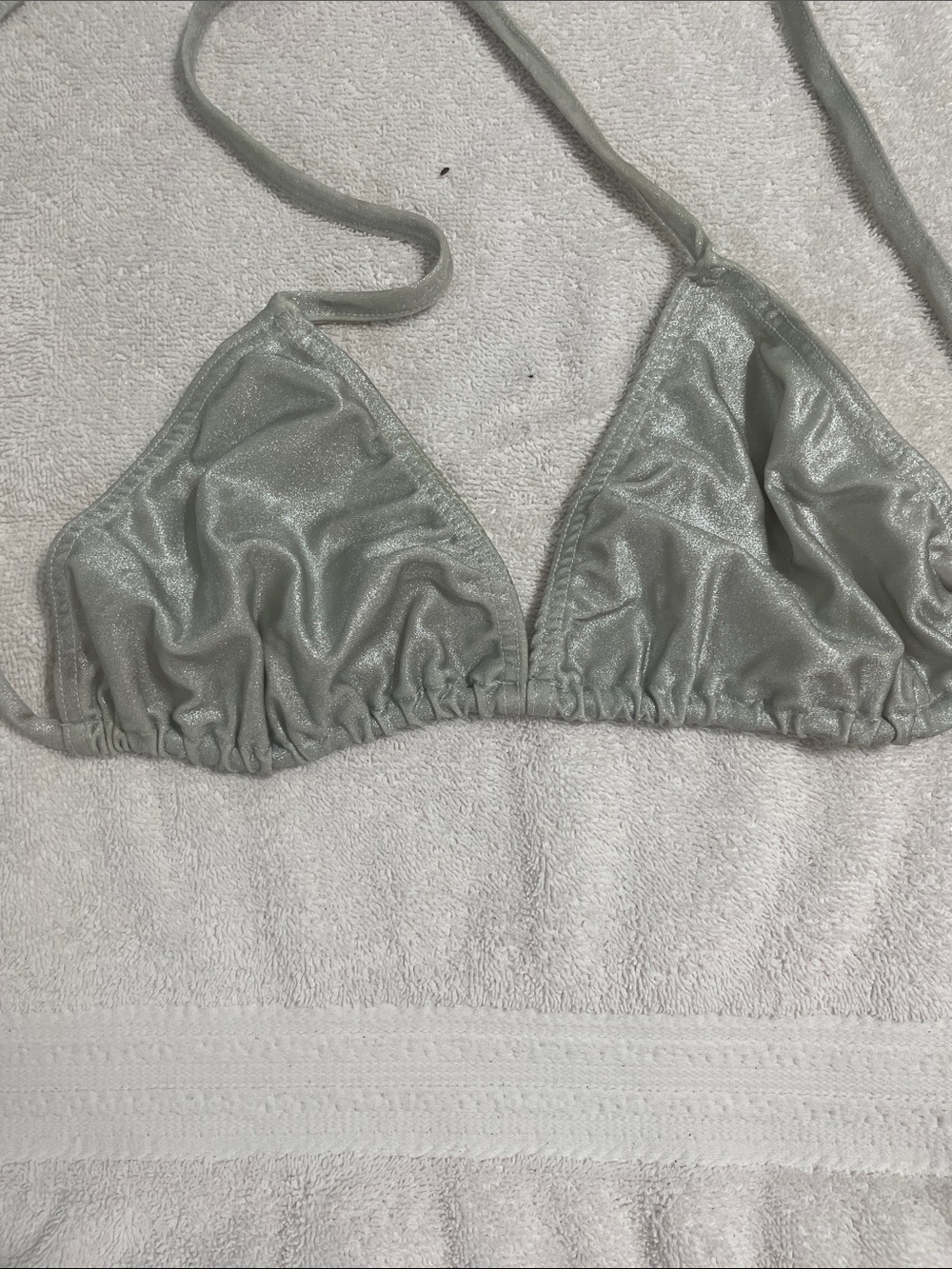 Silver Shimmer Triangle Bralette - Women Intimates